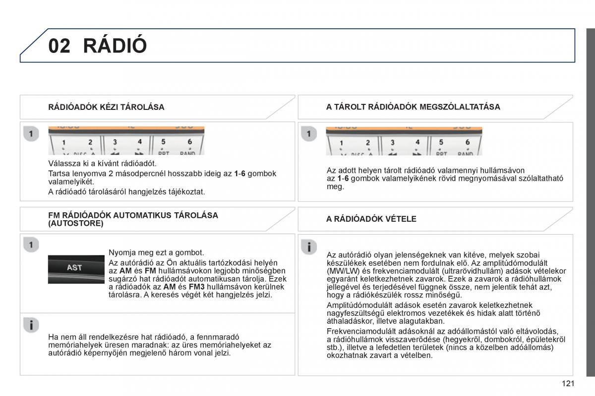 Peugeot 107 Kezelesi utmutato / page 123