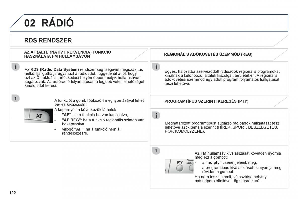 Peugeot 107 Kezelesi utmutato / page 124