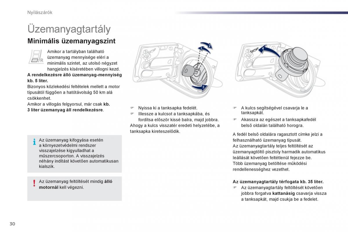 Peugeot 107 Kezelesi utmutato / page 32