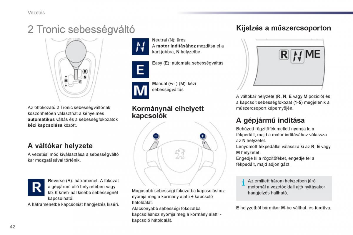 Peugeot 107 Kezelesi utmutato / page 44