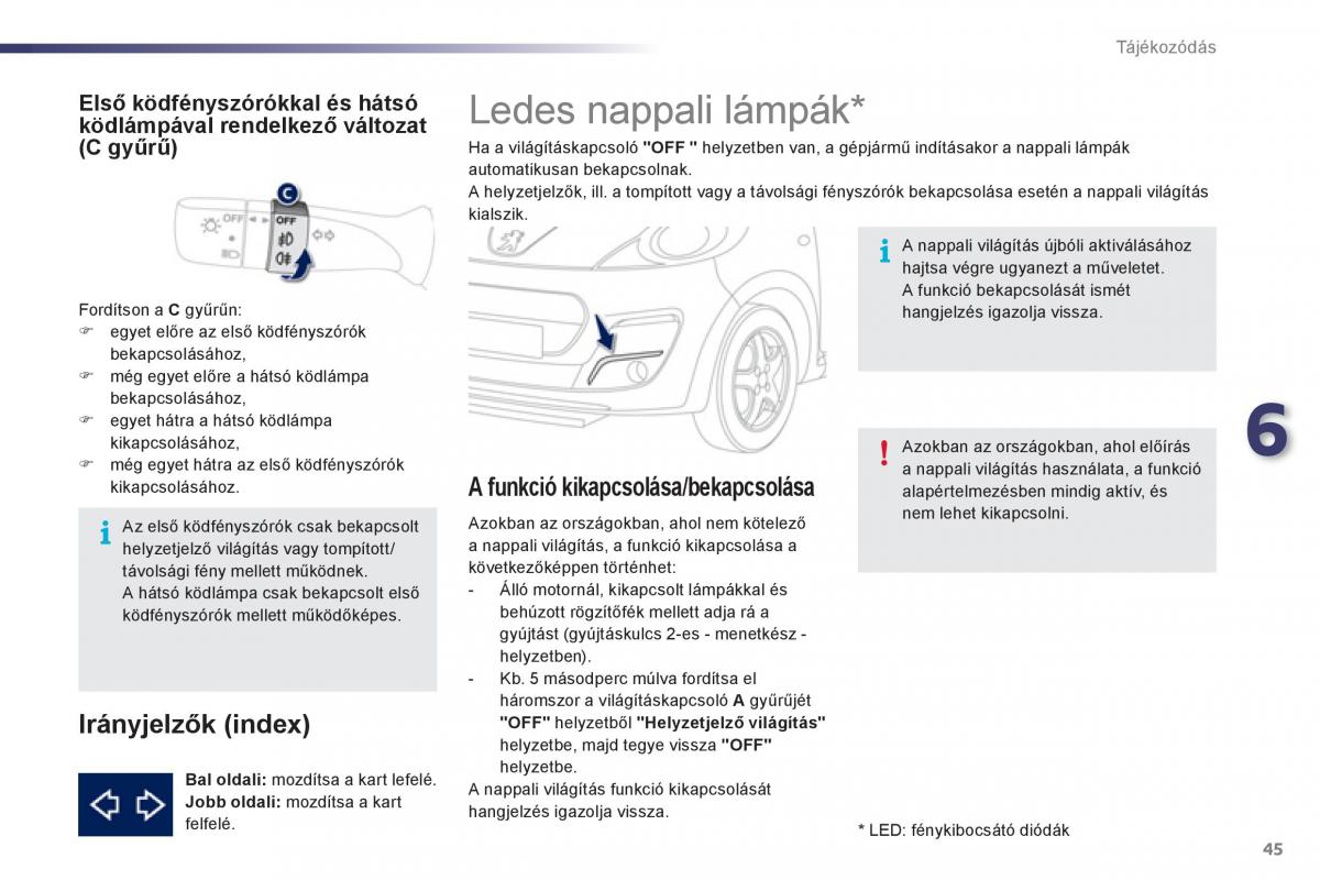 Peugeot 107 Kezelesi utmutato / page 47