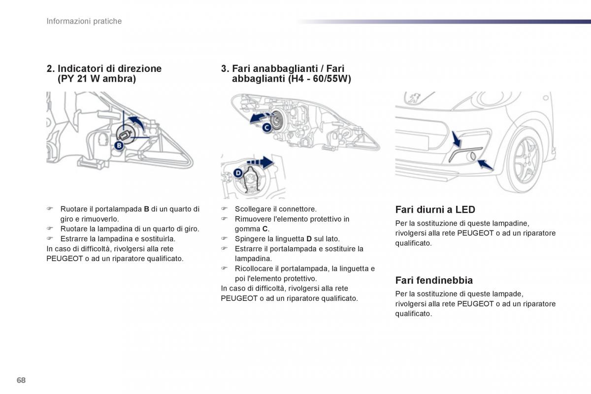 Peugeot 107 manuale del proprietario / page 70