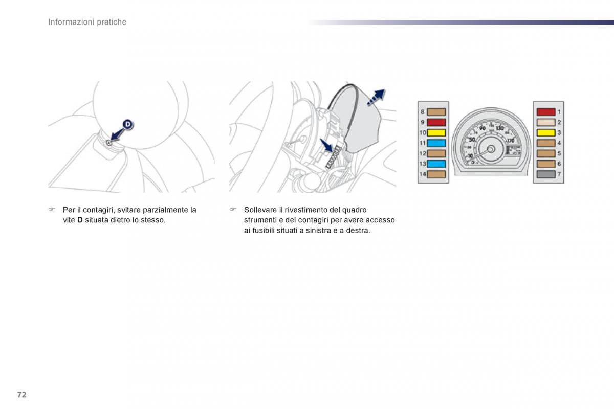 Peugeot 107 manuale del proprietario / page 74