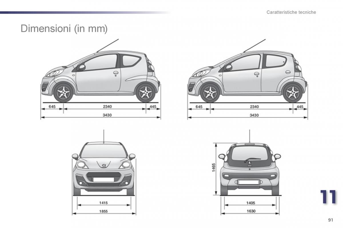 Peugeot 107 manuale del proprietario / page 93