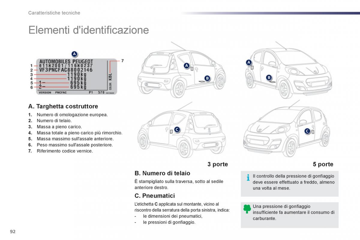 Peugeot 107 manuale del proprietario / page 94