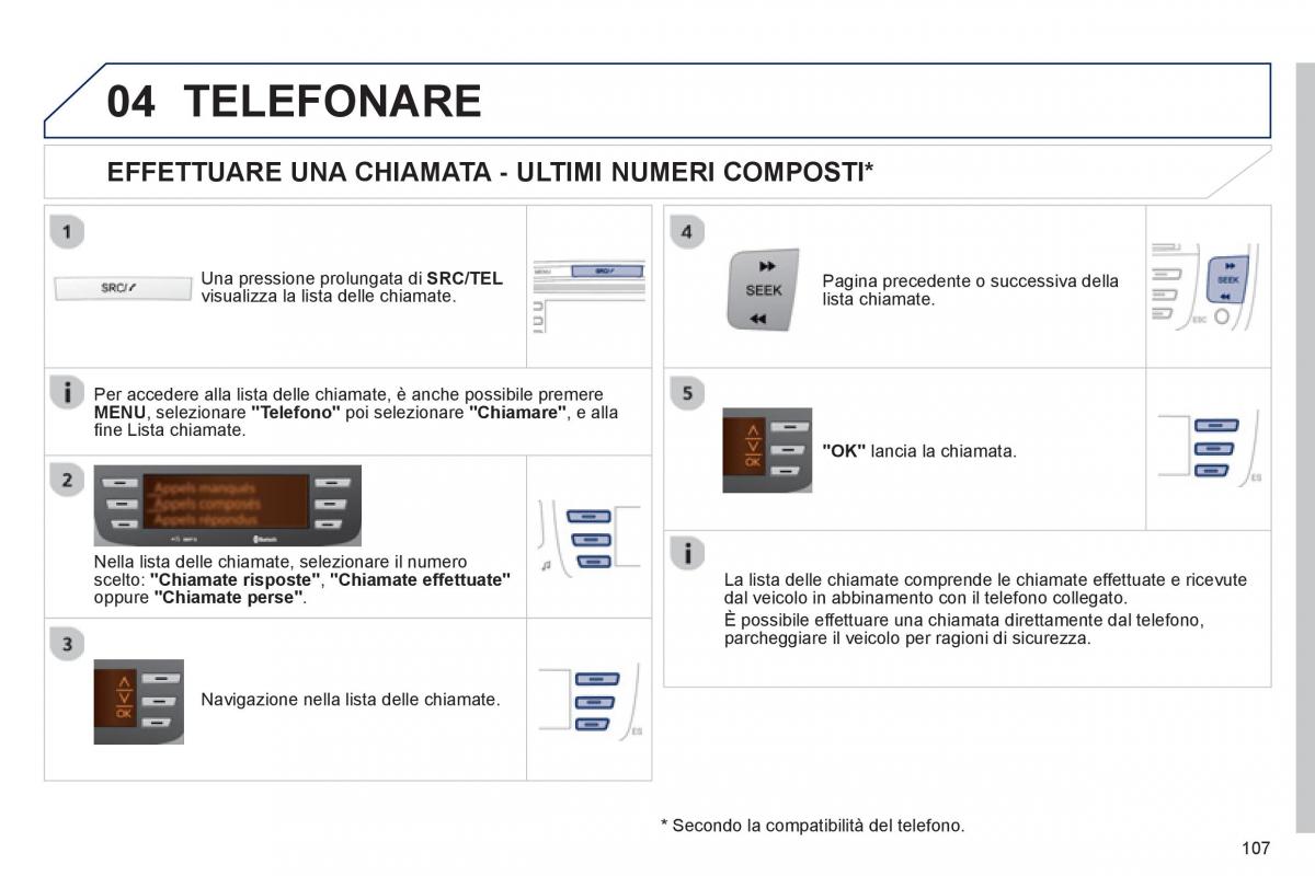 Peugeot 107 manuale del proprietario / page 109