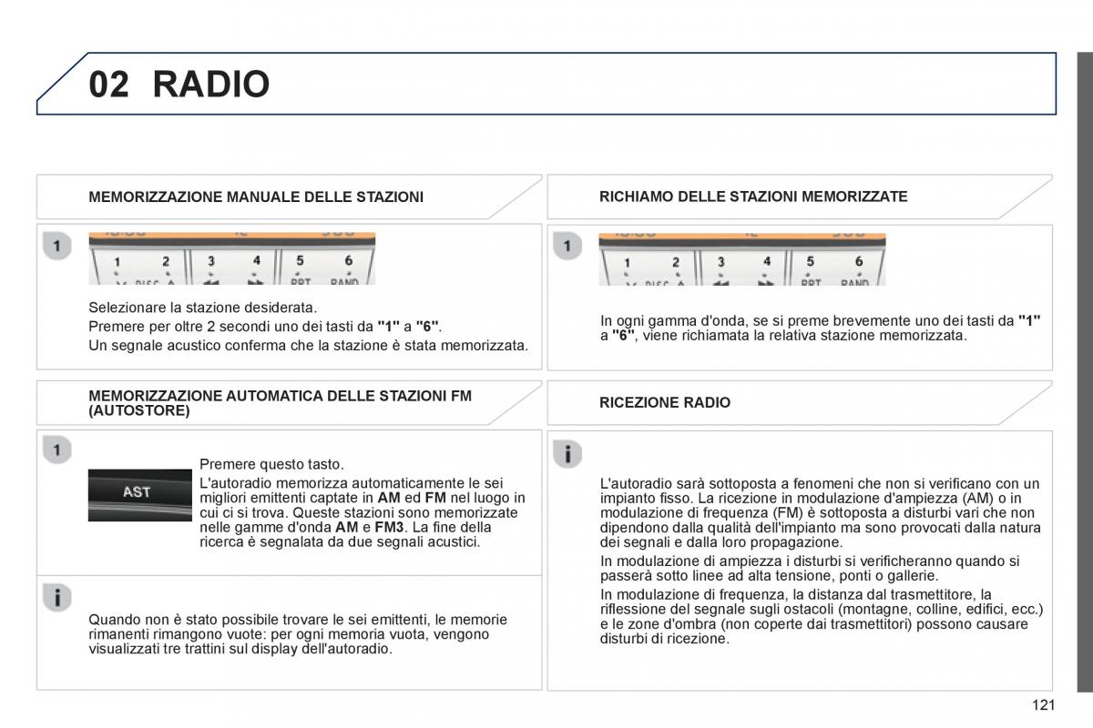 Peugeot 107 manuale del proprietario / page 123