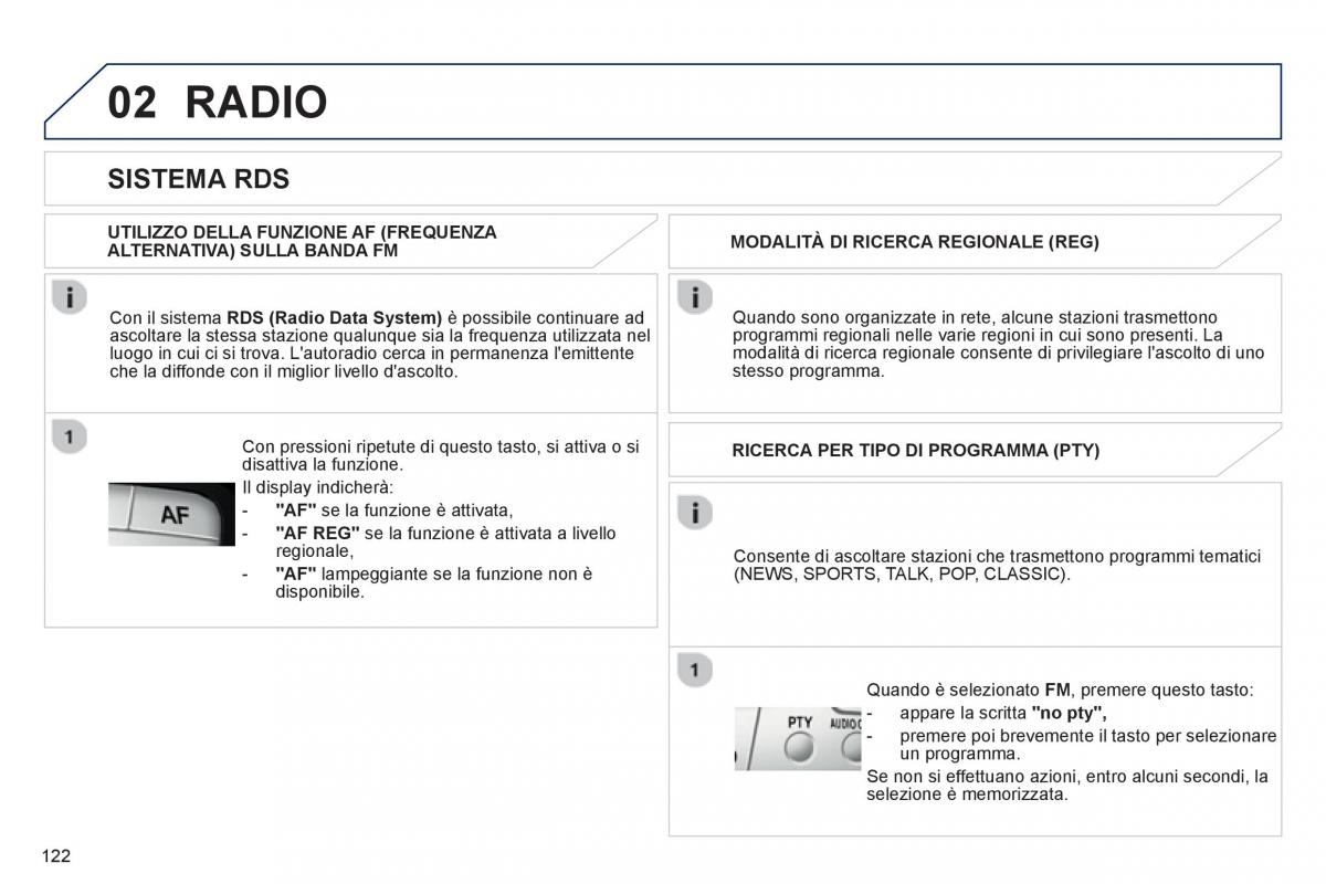 Peugeot 107 manuale del proprietario / page 124