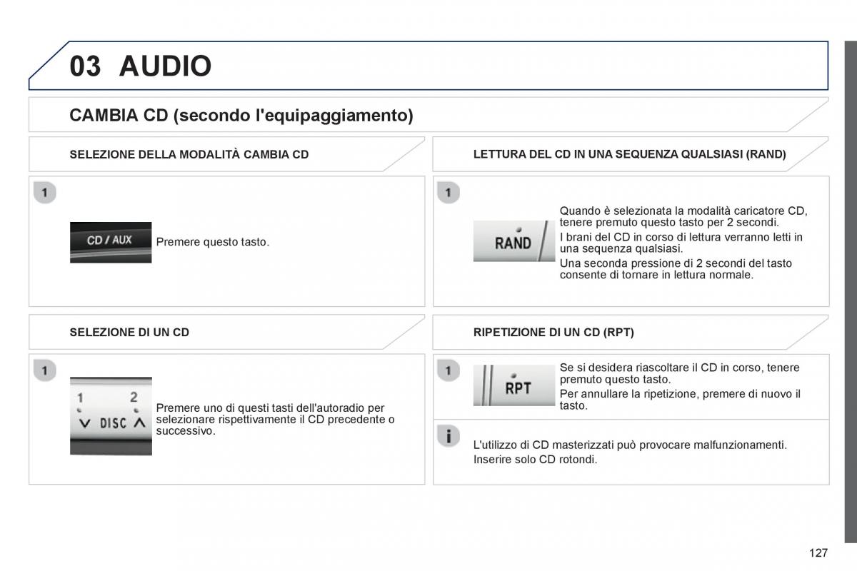 Peugeot 107 manuale del proprietario / page 129