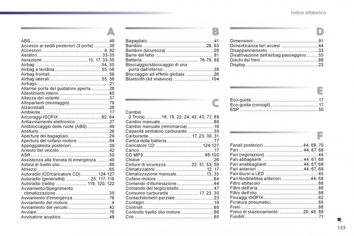 Peugeot 107 manuale del proprietario / page 135