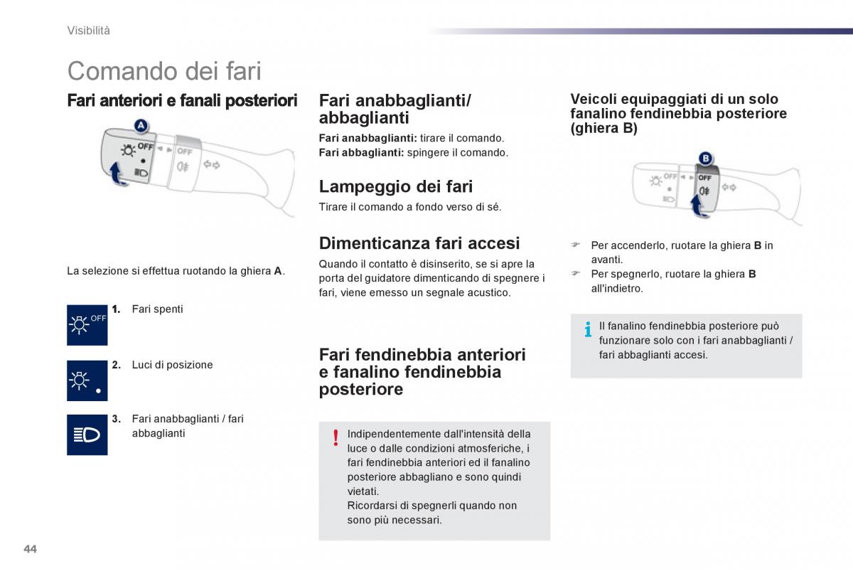 Peugeot 107 manuale del proprietario / page 46