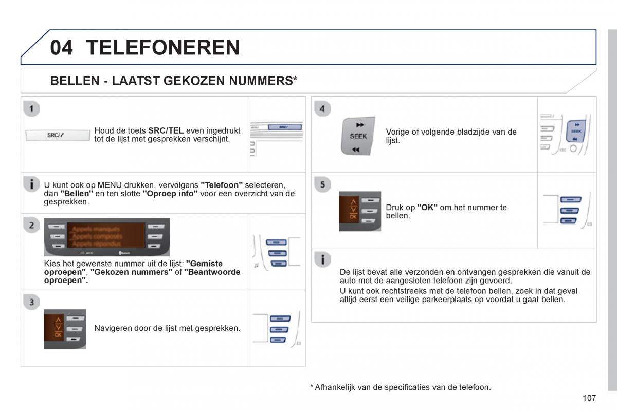 Peugeot 107 handleiding / page 109