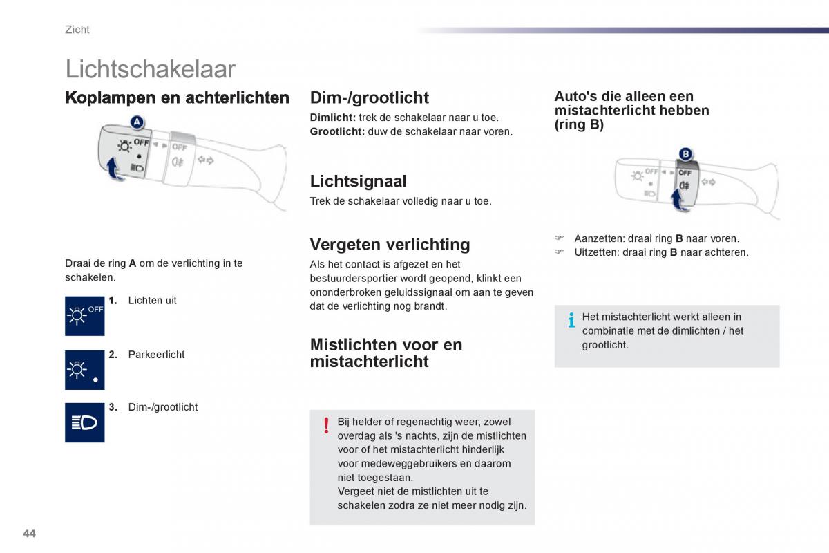 Peugeot 107 handleiding / page 46