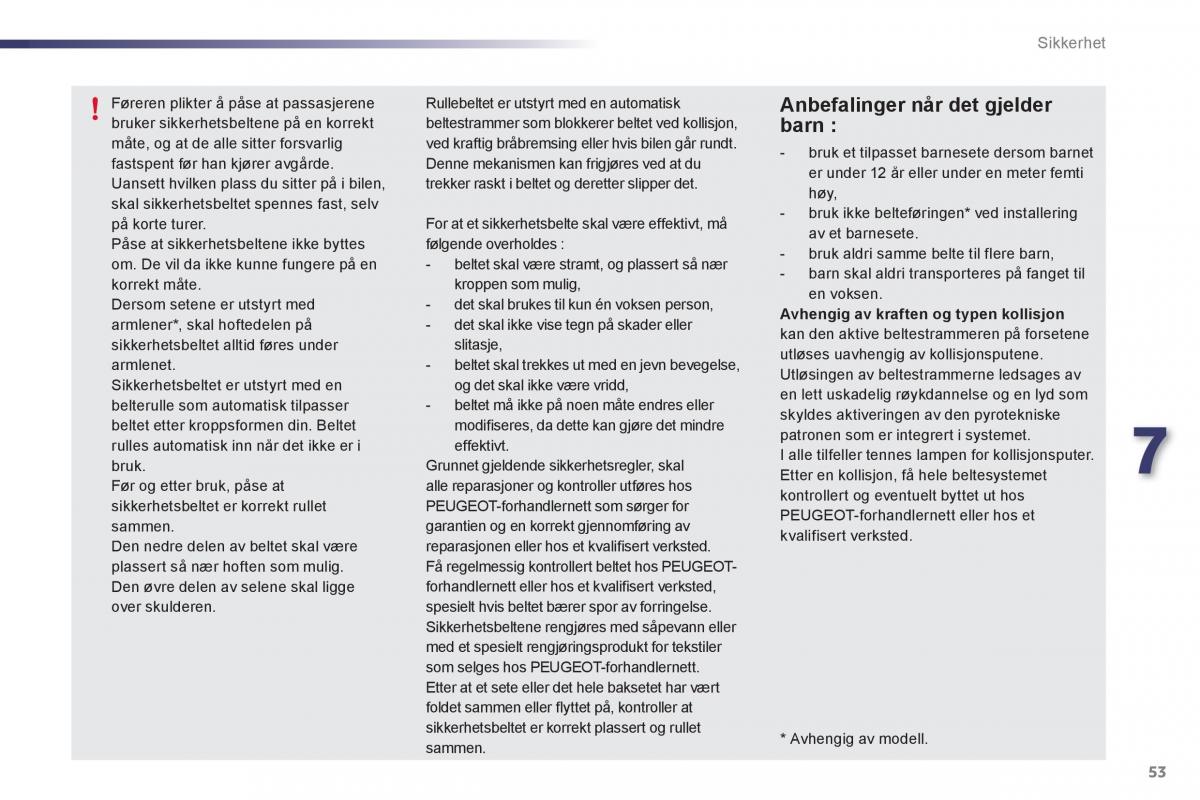 Peugeot 107 bruksanvisningen / page 55