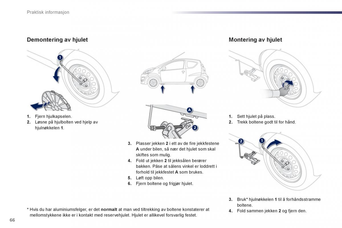 Peugeot 107 bruksanvisningen / page 68