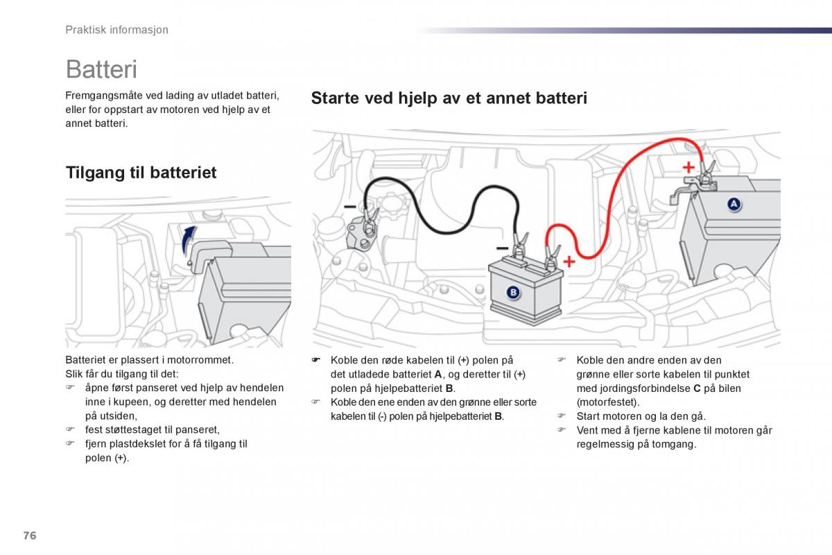 Peugeot 107 bruksanvisningen / page 78