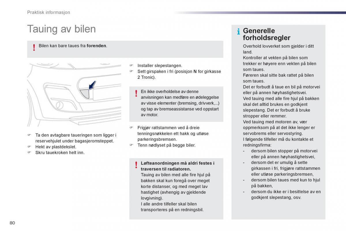 Peugeot 107 bruksanvisningen / page 82