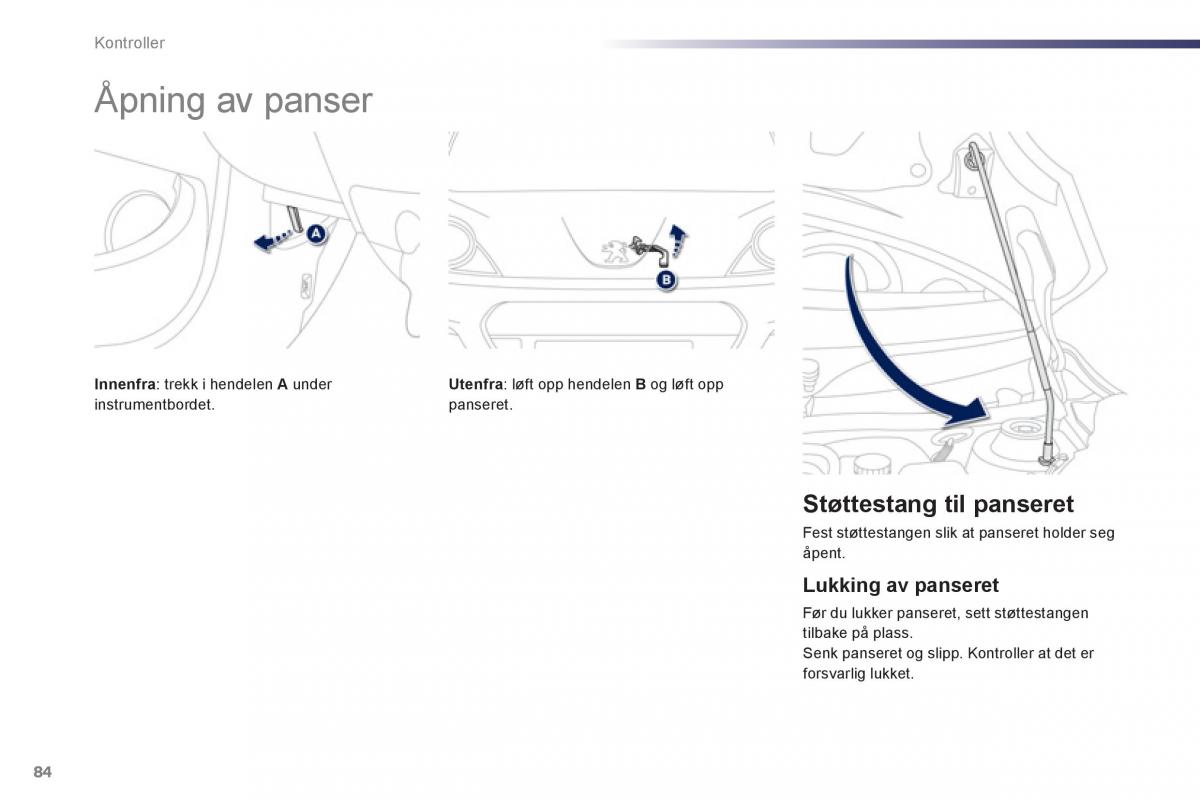 Peugeot 107 bruksanvisningen / page 86