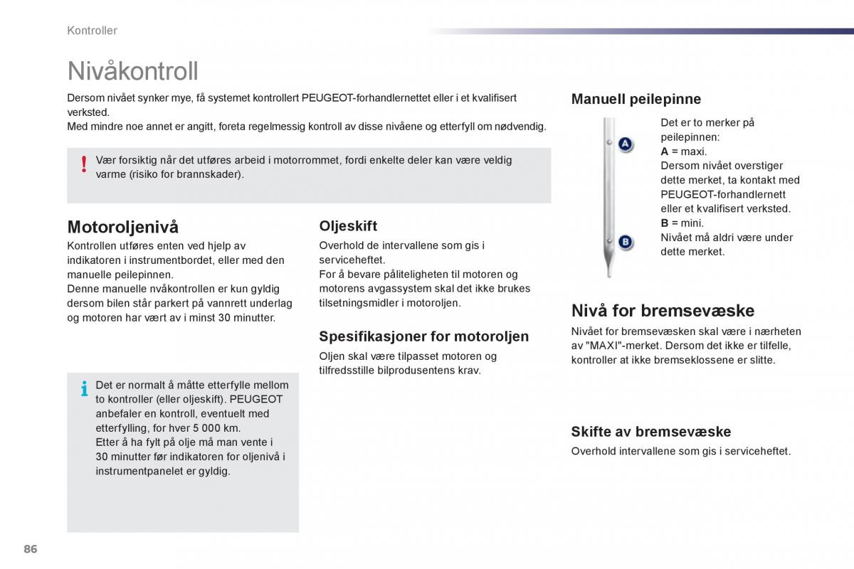 Peugeot 107 bruksanvisningen / page 88