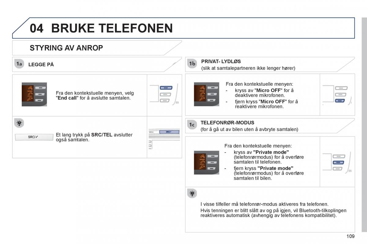 Peugeot 107 bruksanvisningen / page 111