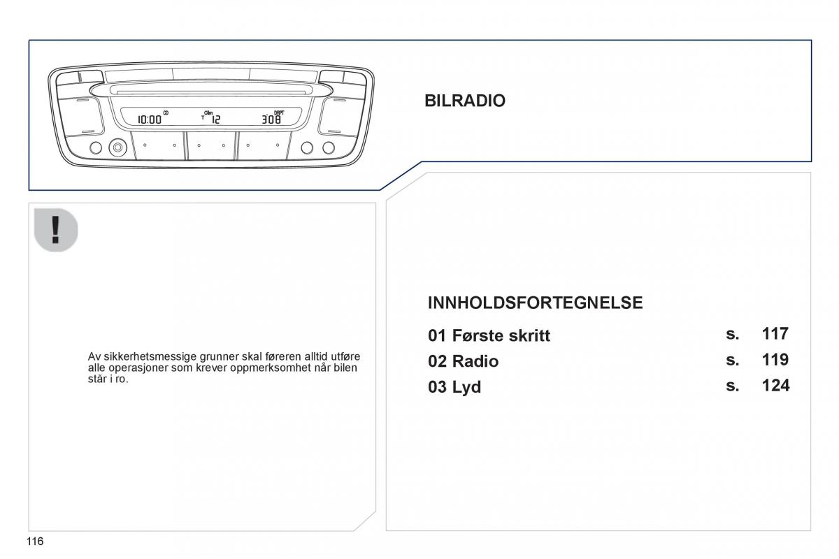 Peugeot 107 bruksanvisningen / page 118