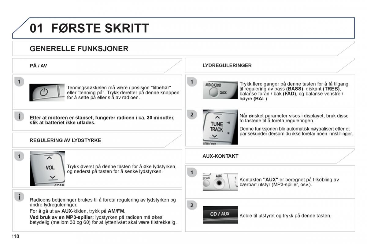 Peugeot 107 bruksanvisningen / page 120