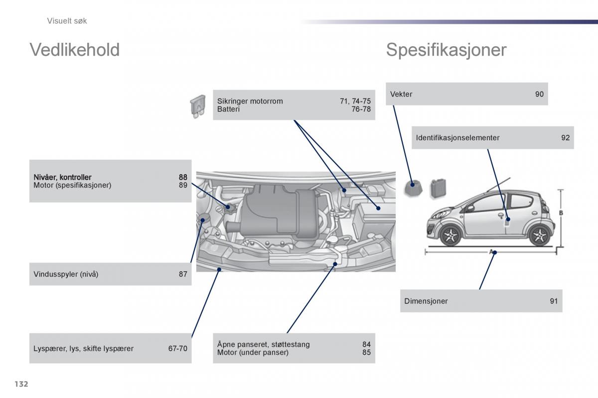 Peugeot 107 bruksanvisningen / page 134