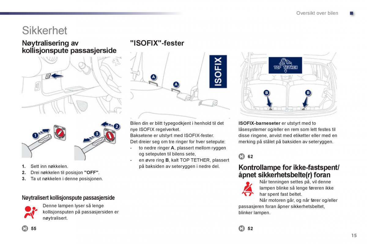 Peugeot 107 bruksanvisningen / page 17