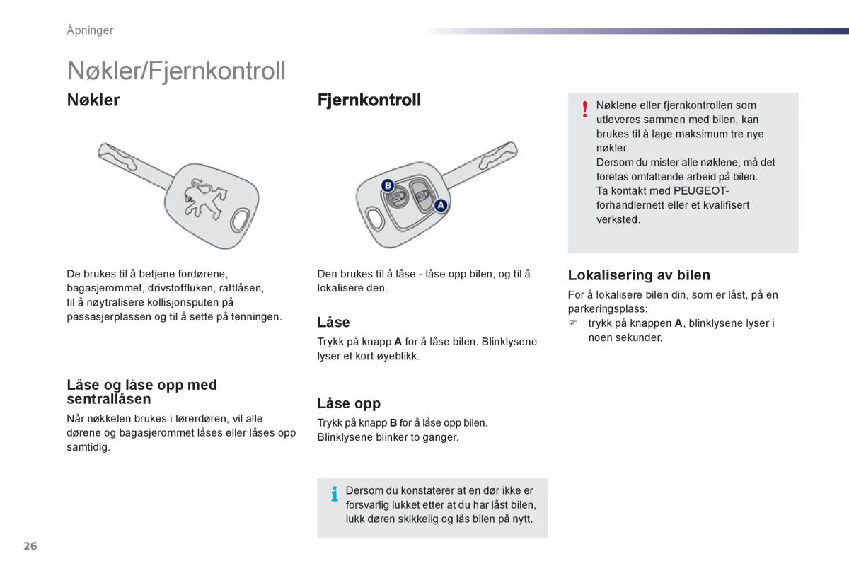 Peugeot 107 bruksanvisningen / page 28