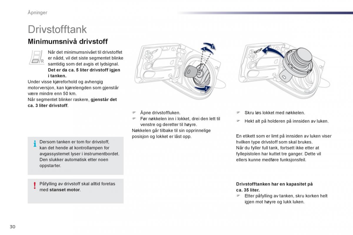 Peugeot 107 bruksanvisningen / page 32