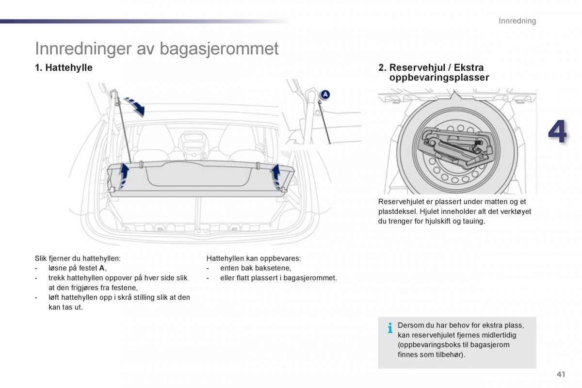 Peugeot 107 bruksanvisningen / page 43