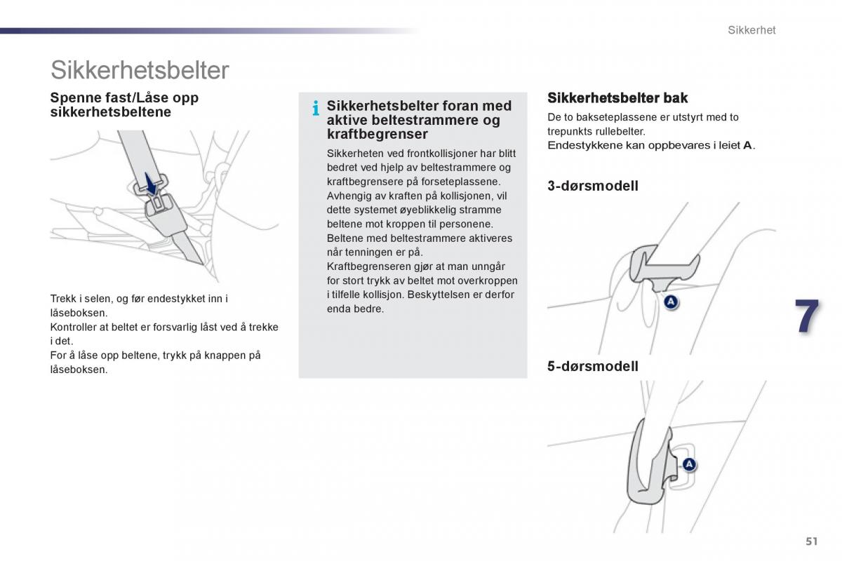 Peugeot 107 bruksanvisningen / page 53