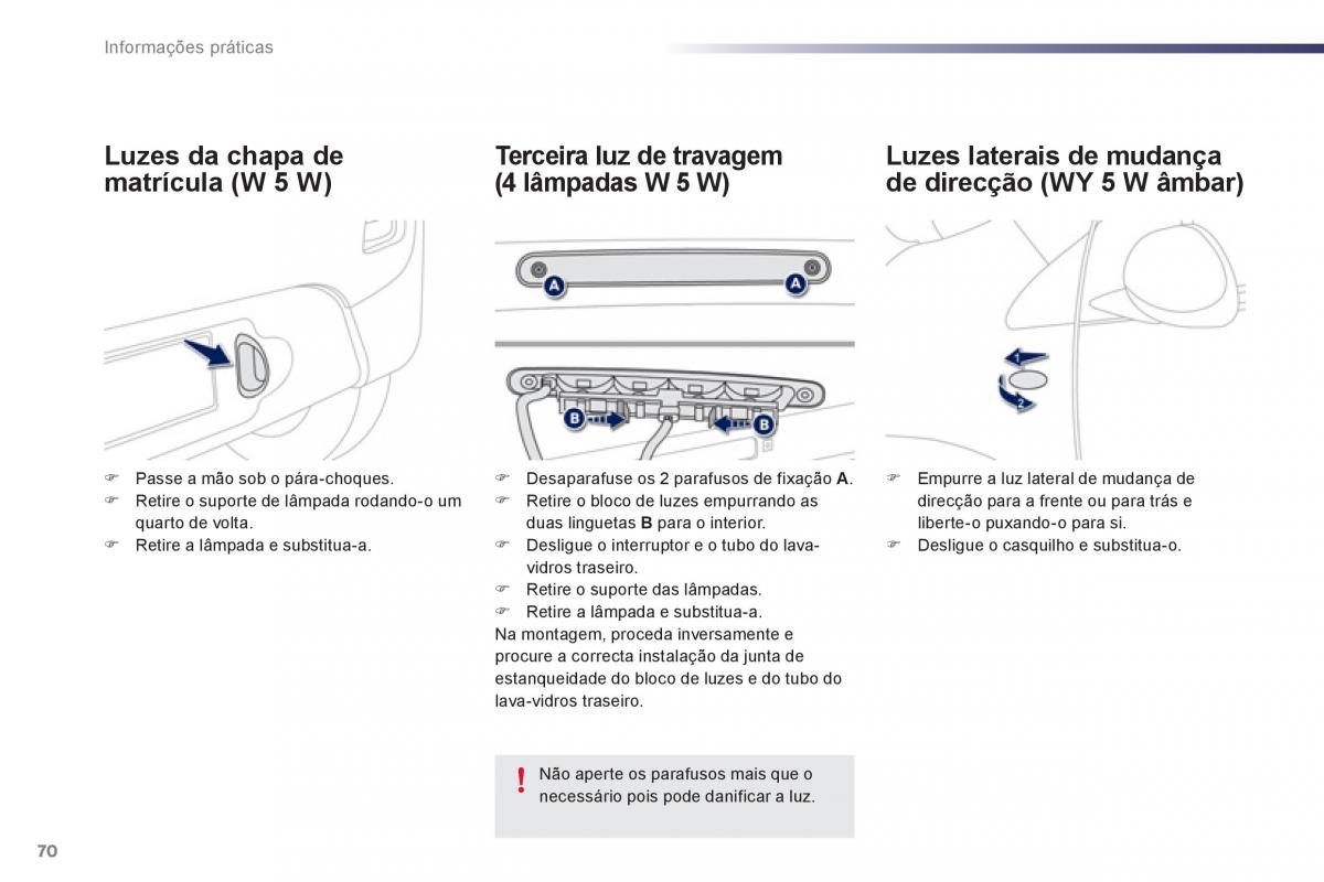 manual de usuario Peugeot 107 manual del propietario / page 72