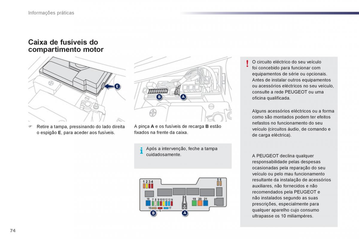 manual de usuario Peugeot 107 manual del propietario / page 76