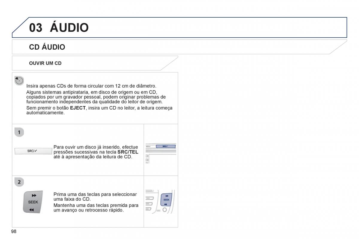 manual de usuario Peugeot 107 manual del propietario / page 100