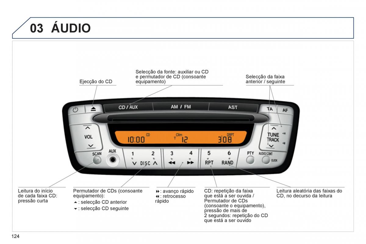 Bedienungsanleitung Peugeot 107 manual del propietario / page 126