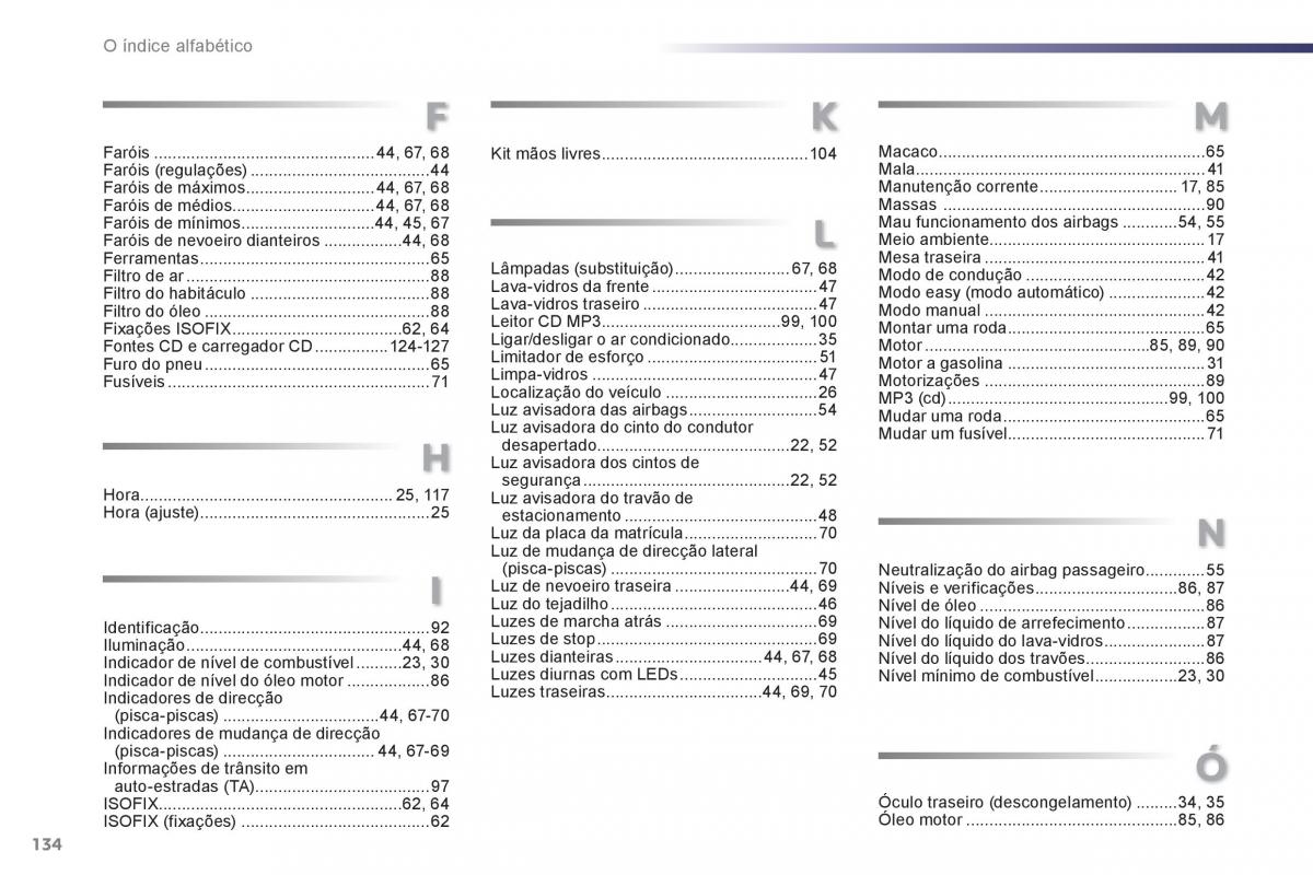 manual de usuario Peugeot 107 manual del propietario / page 136