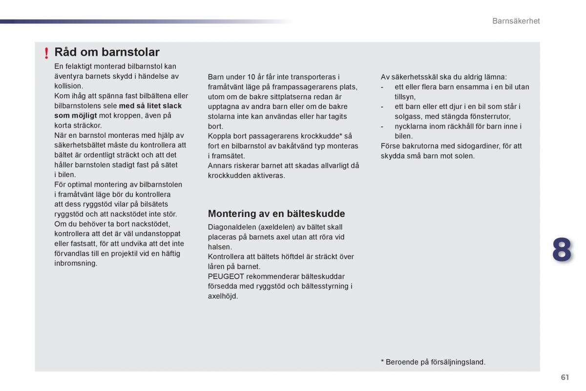 manual de usuario Peugeot 107 instruktionsbok / page 63