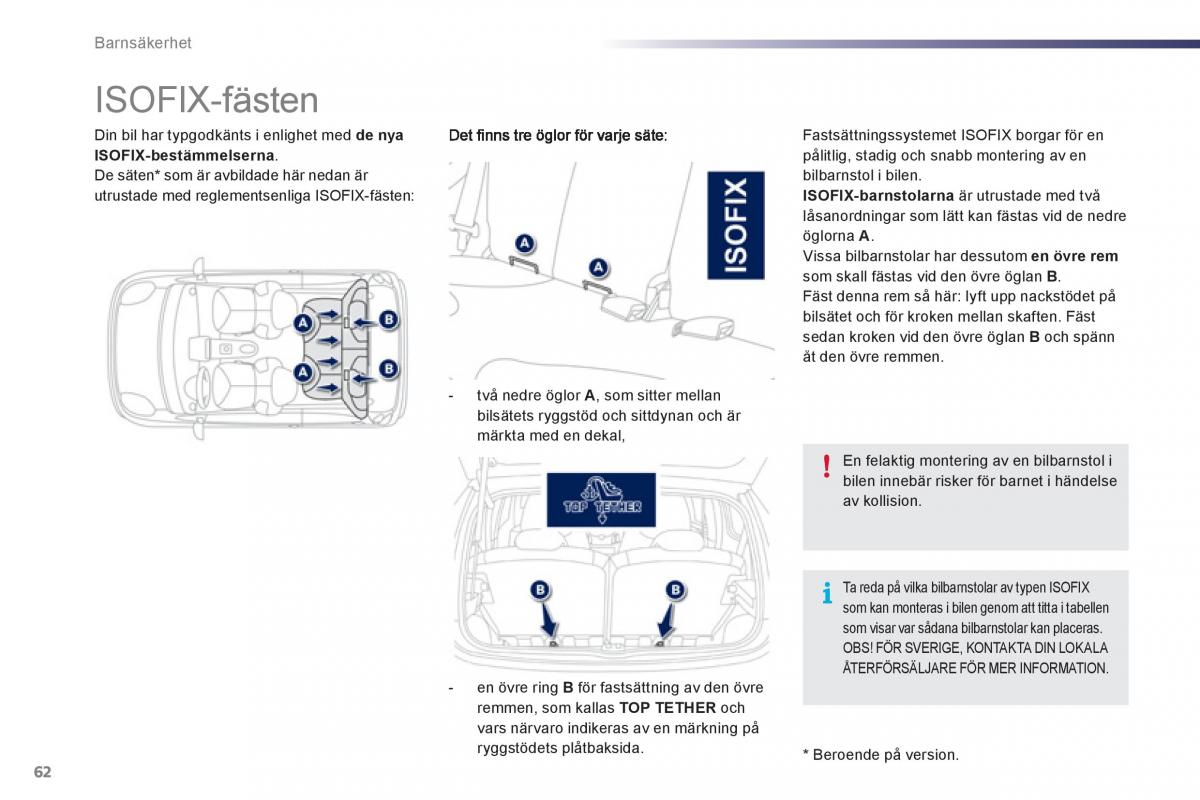 Bedienungsanleitung Peugeot 107 instruktionsbok / page 64