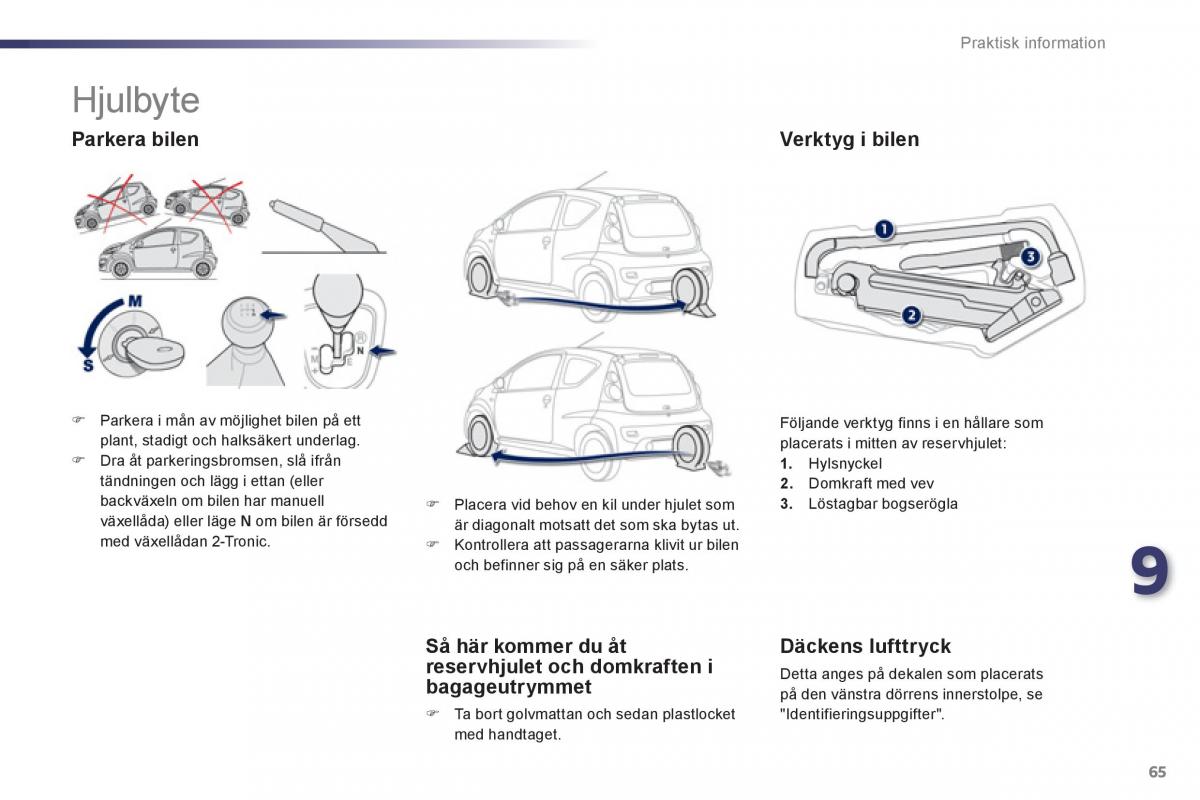 Bedienungsanleitung Peugeot 107 instruktionsbok / page 67