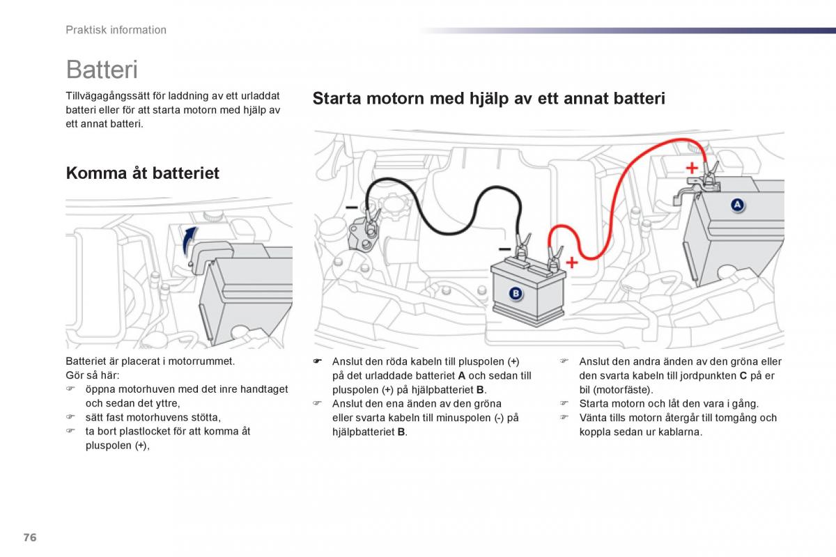 Bedienungsanleitung Peugeot 107 instruktionsbok / page 78