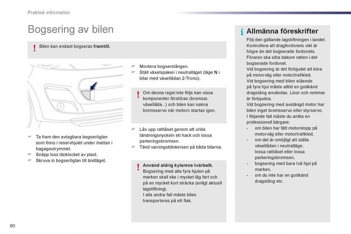 Bedienungsanleitung Peugeot 107 instruktionsbok / page 82