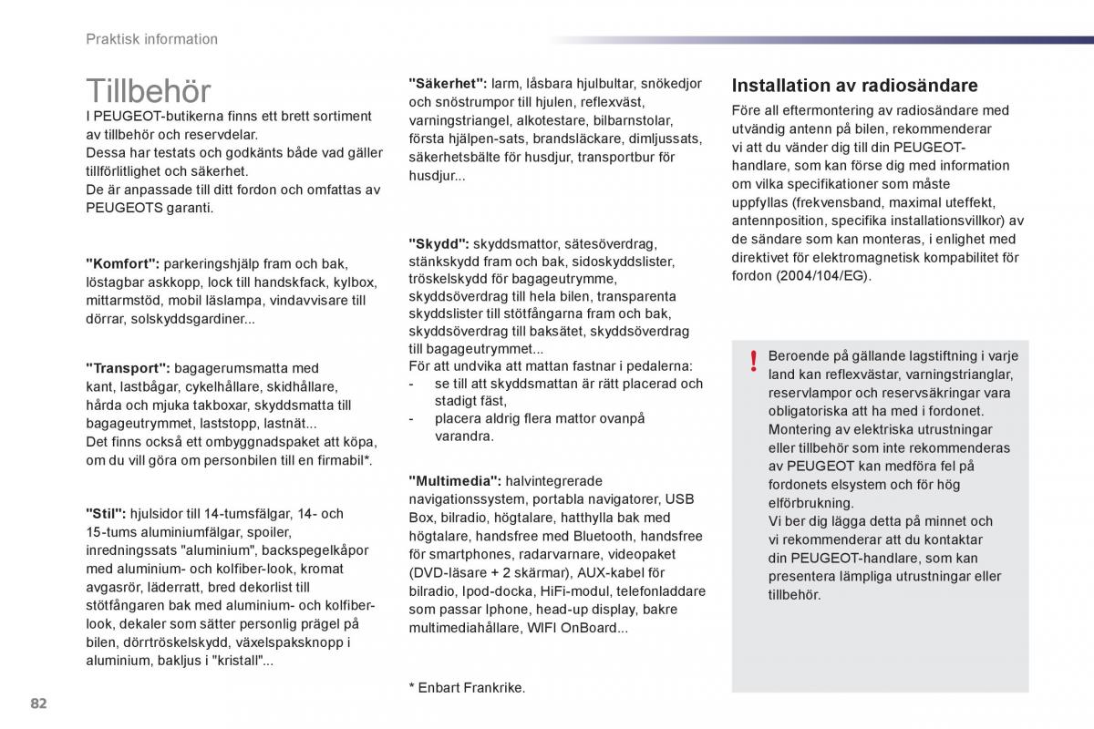 manual de usuario Peugeot 107 instruktionsbok / page 84