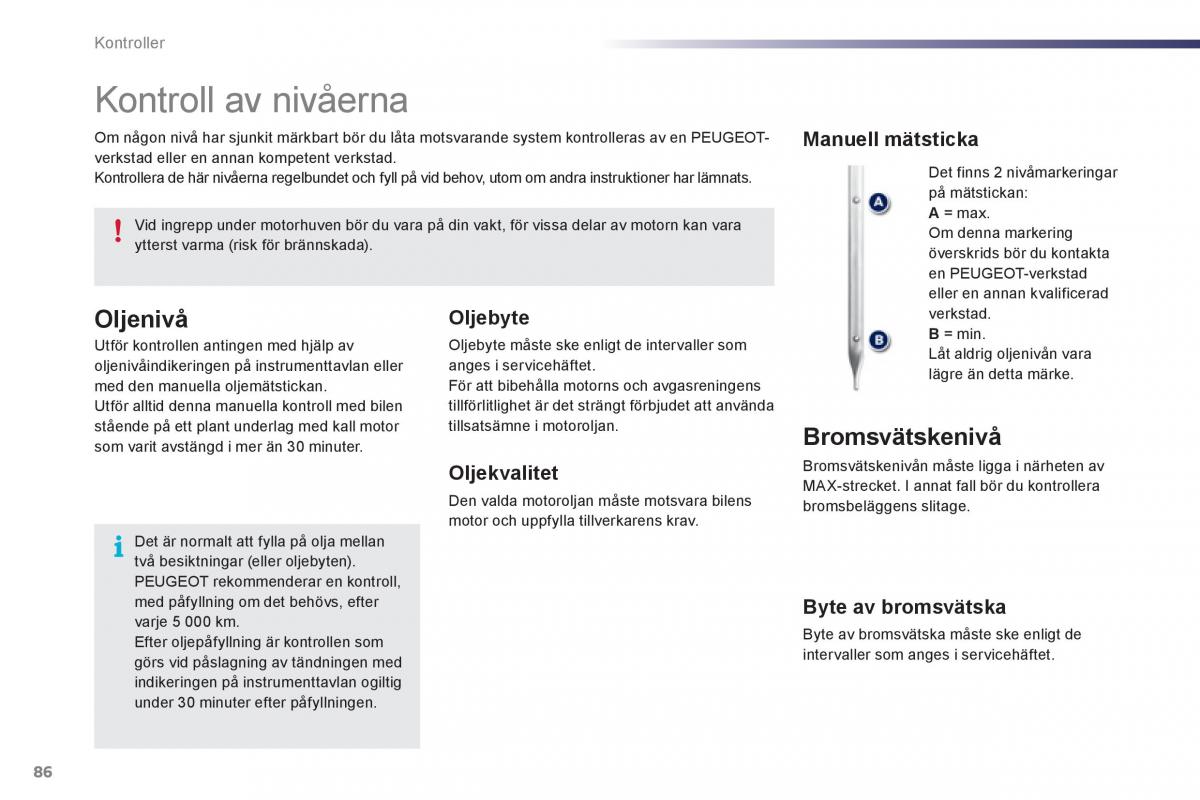 manual de usuario Peugeot 107 instruktionsbok / page 88