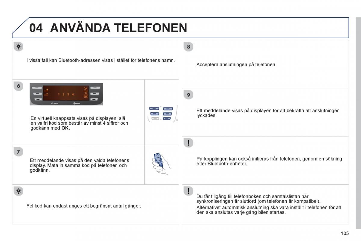 Bedienungsanleitung Peugeot 107 instruktionsbok / page 107