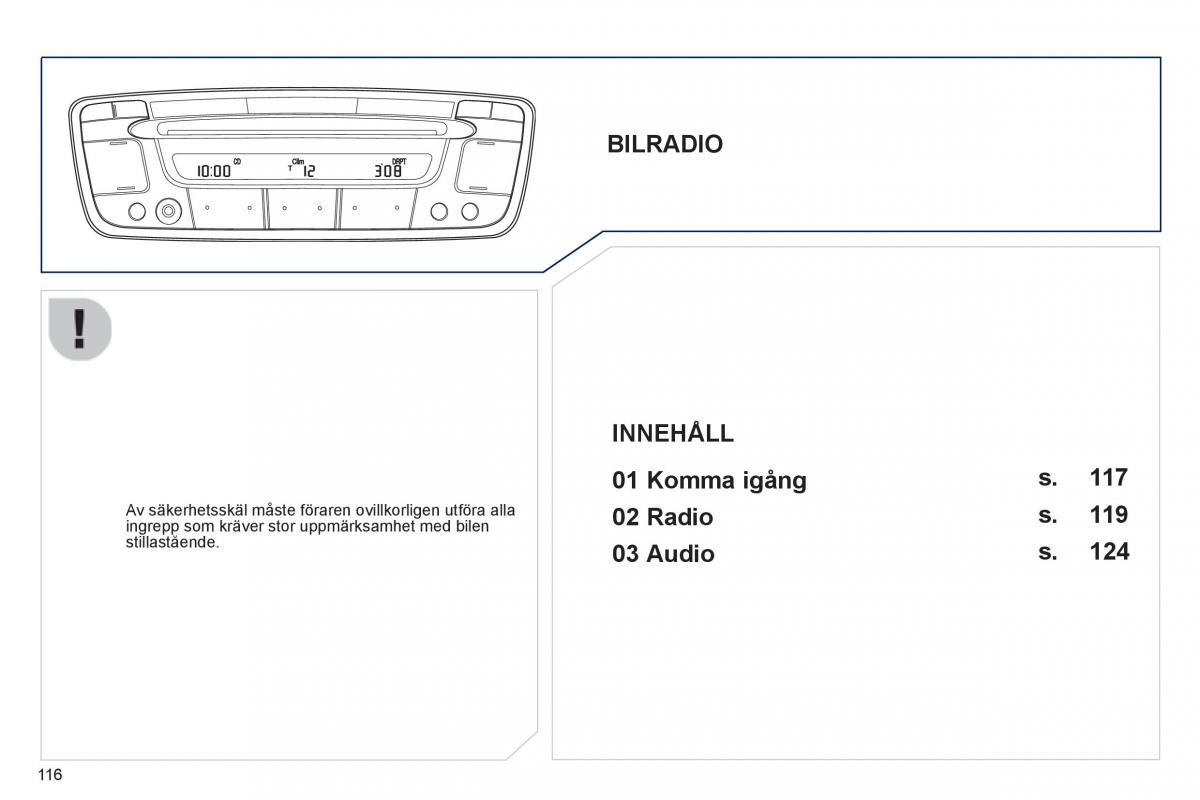 manual de usuario Peugeot 107 instruktionsbok / page 118