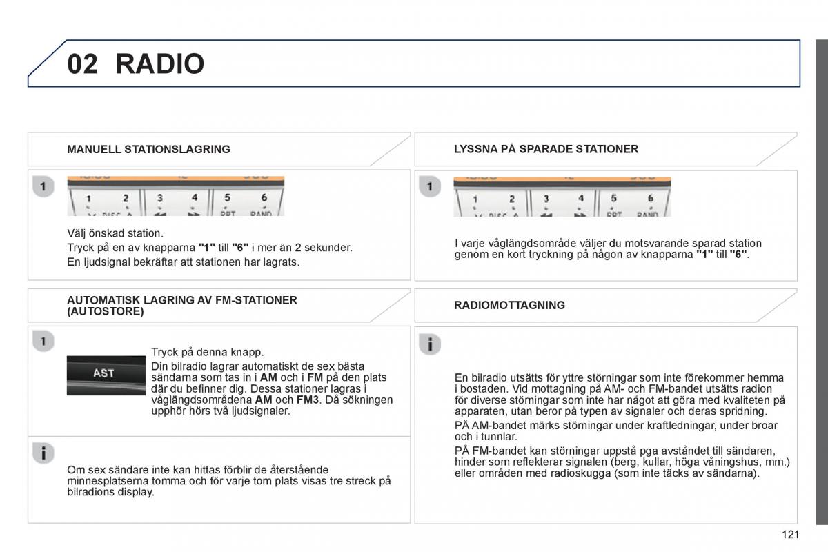 manual de usuario Peugeot 107 instruktionsbok / page 123