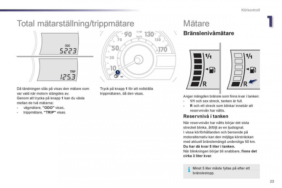 manual Peugeot 107 instruktionsbok / page 25