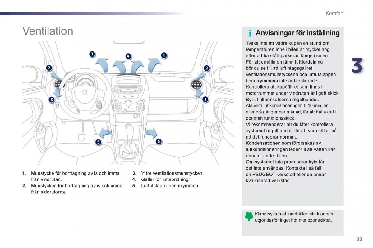 Bedienungsanleitung Peugeot 107 instruktionsbok / page 35