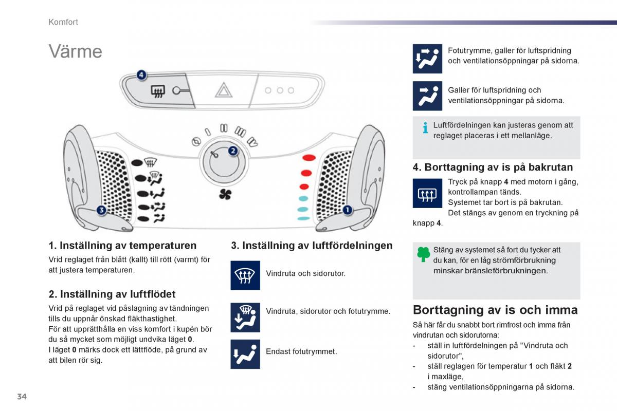 Bedienungsanleitung Peugeot 107 instruktionsbok / page 36